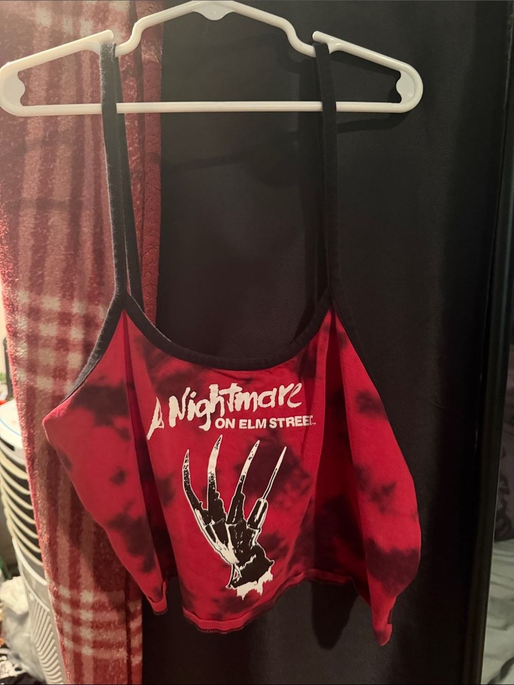 A Nightmare on Elm Street Red Tie-Dye Crop Tank Top